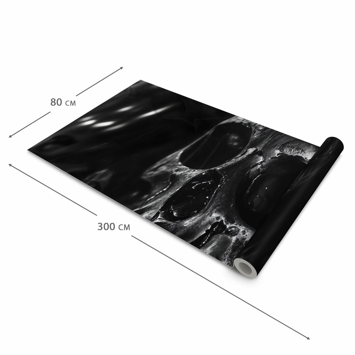 Abriebfester rutschfester Küchenläufer mit Motiv Schädelaufnahme in der Größe 90x240 cm