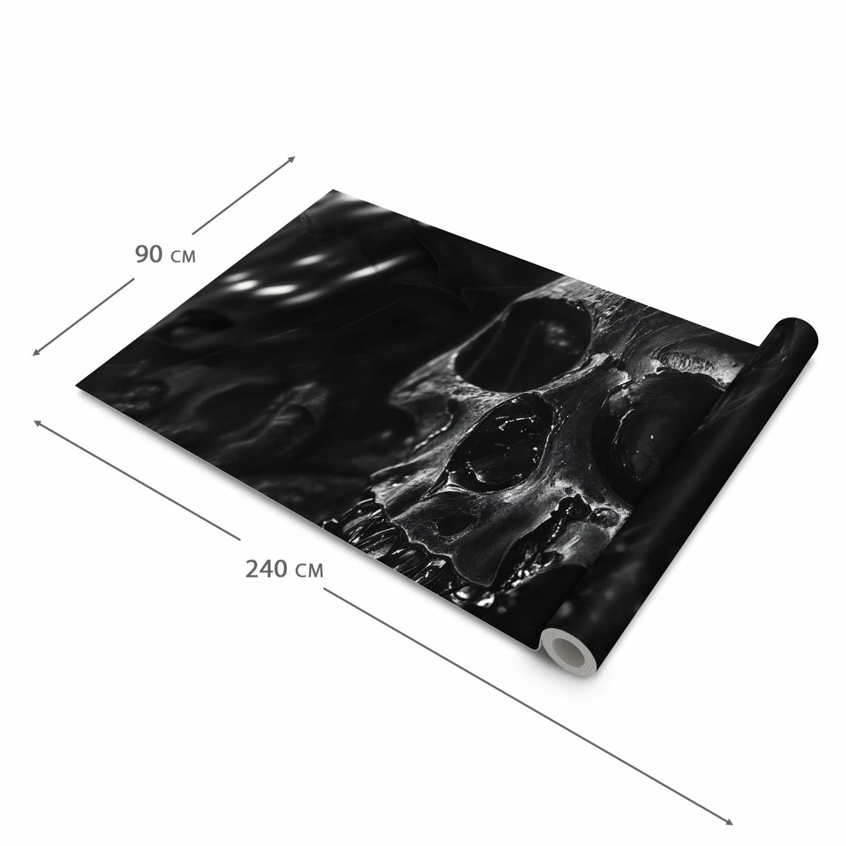 Rutschfester Küchenläufer mit Motiv Schädelaufnahme in der Grösse 90x240 cm für Trittkomfort