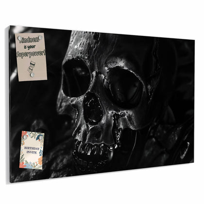 Metall Magnettafel mit dem Motiv Dunkler Totenkopf