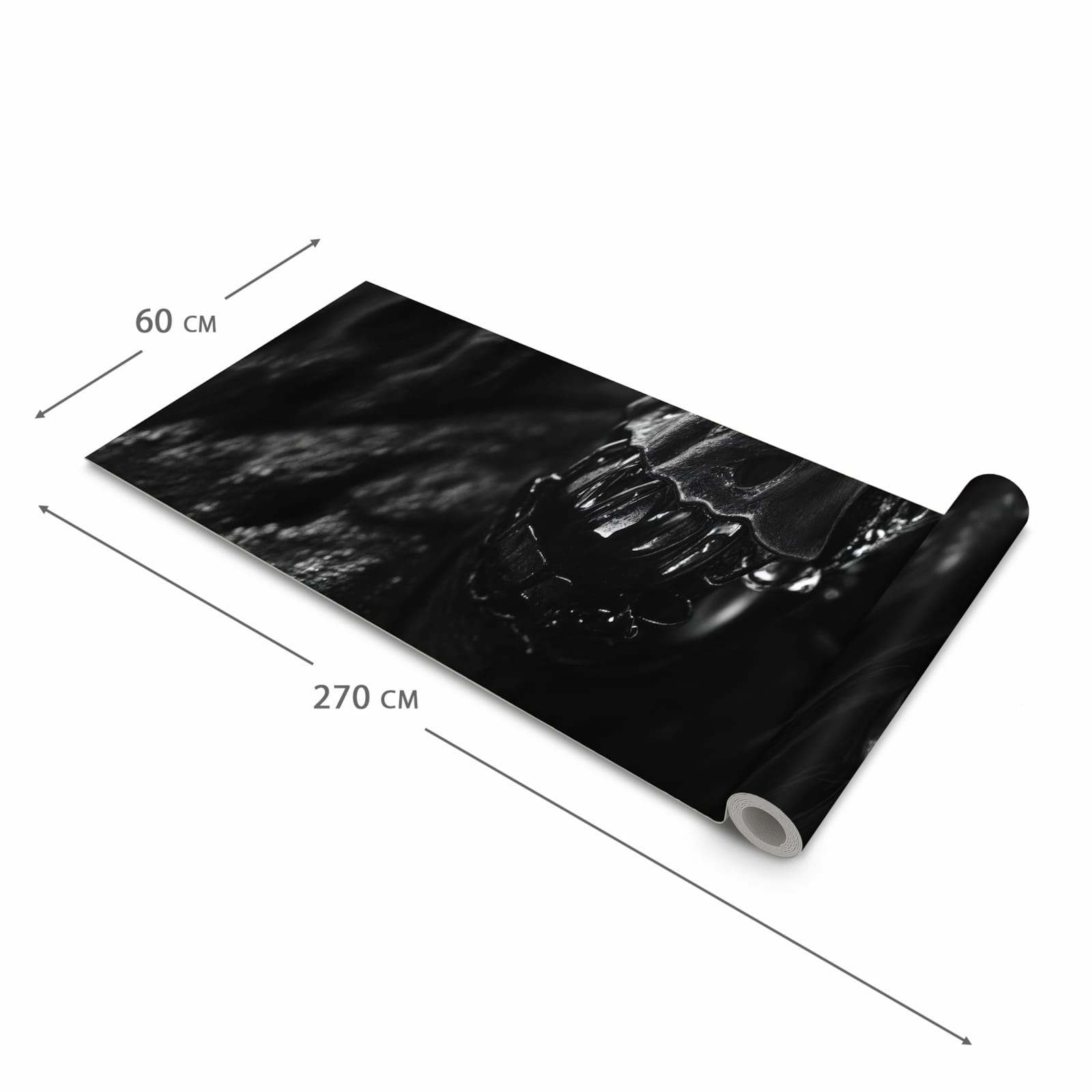 Bodenschonender großer Küchenteppich mit Motiv Schädelaufnahme in der Größe 90x240 cm