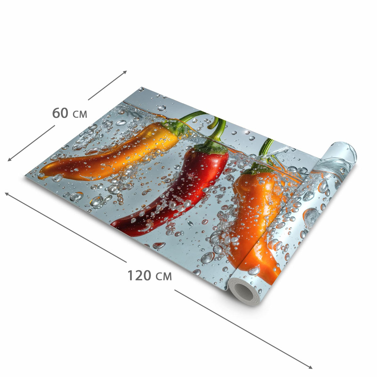 Schmutzabweisender Läufer Eingangsbereich mit Motiv In Wasser Paprika in der Grösse 90x240 cm