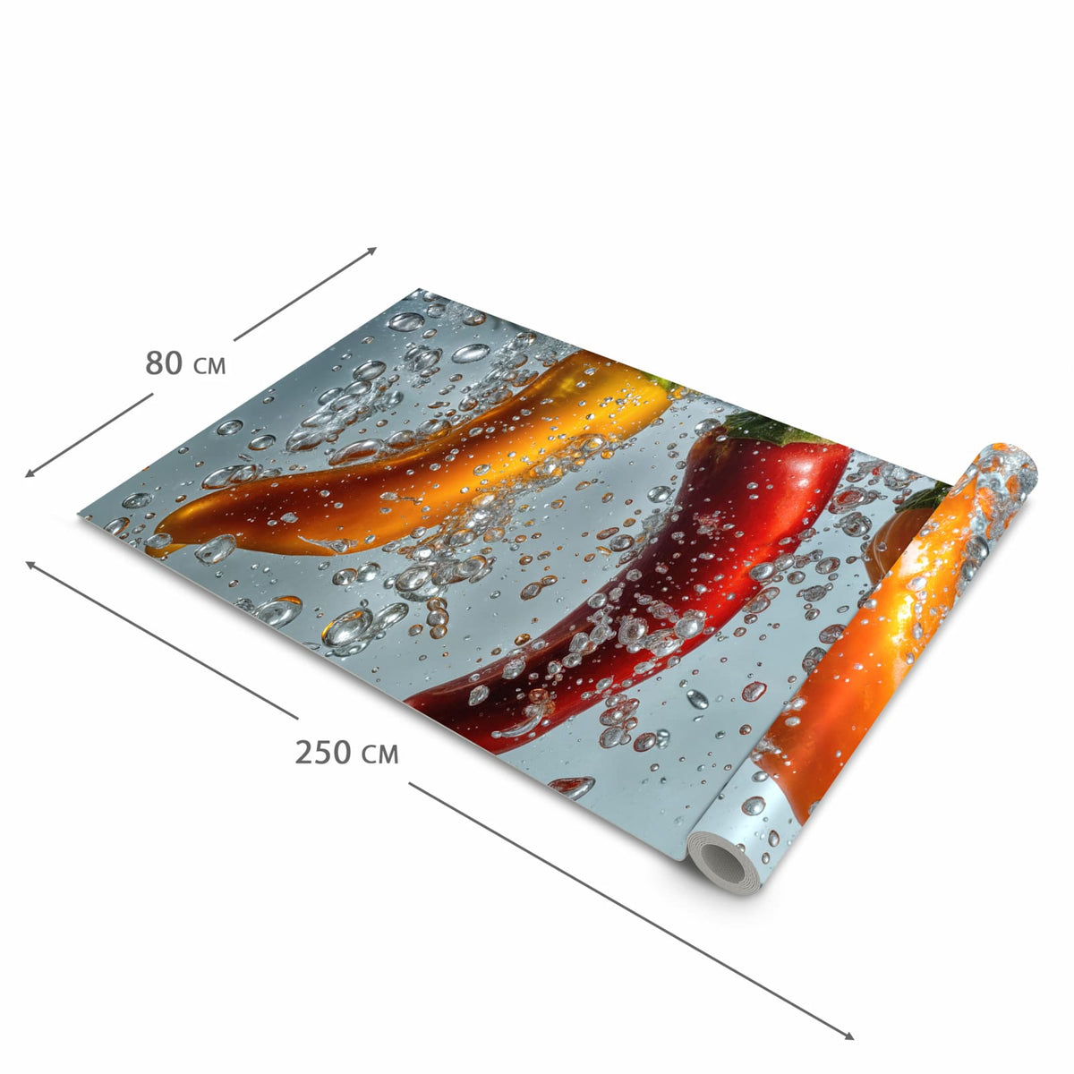 Komfortabler Bodenläufer mit Motiv In Wasser Paprika in der Grösse 90x240 cm