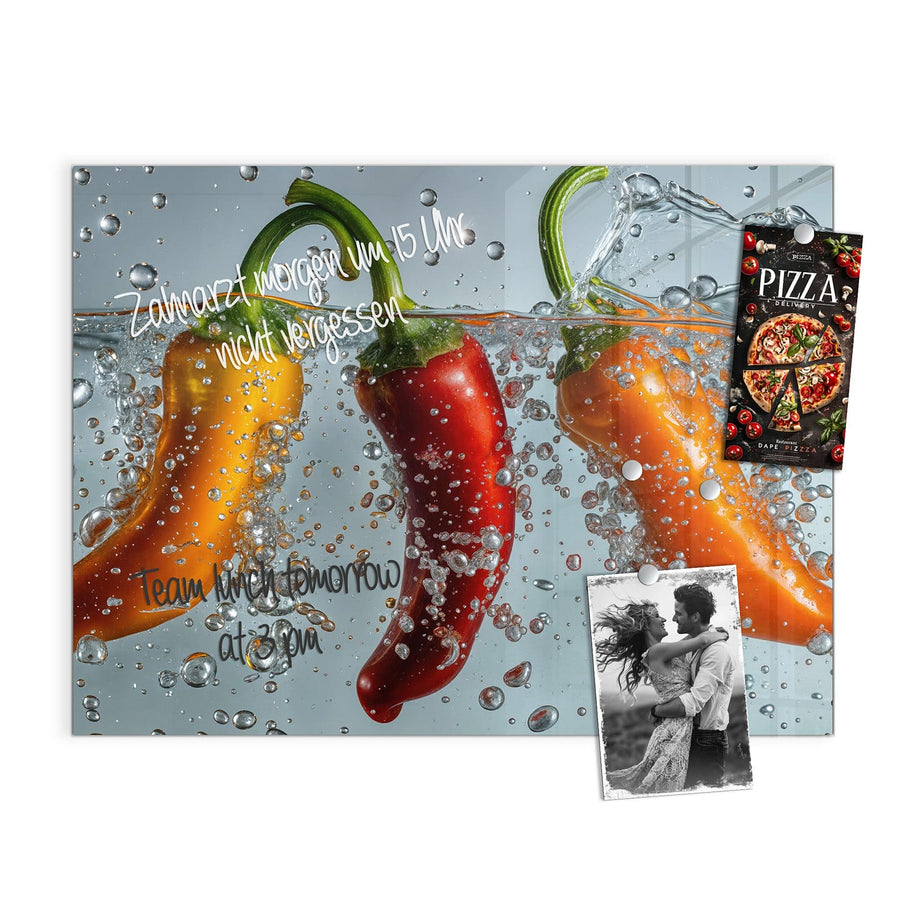 Maße Magnettafel - Spritzige Paprika