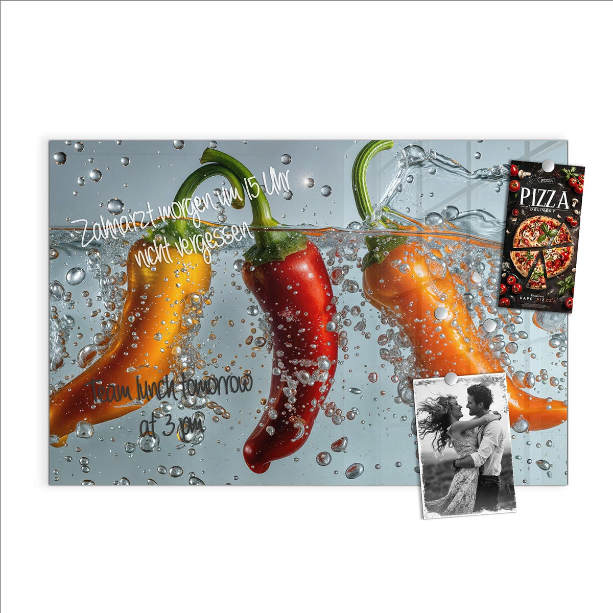 Beschreiben, abwischen, anheften – Magnettafel - Spritzige Paprika