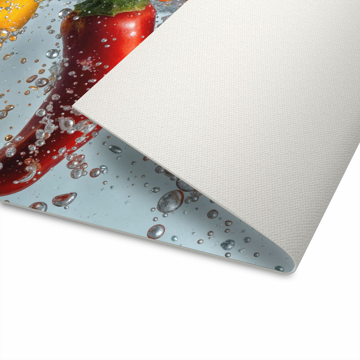 UV-beständiger dünner Küchenteppich mit Motiv In Wasser Paprika waschbar für Unterseite