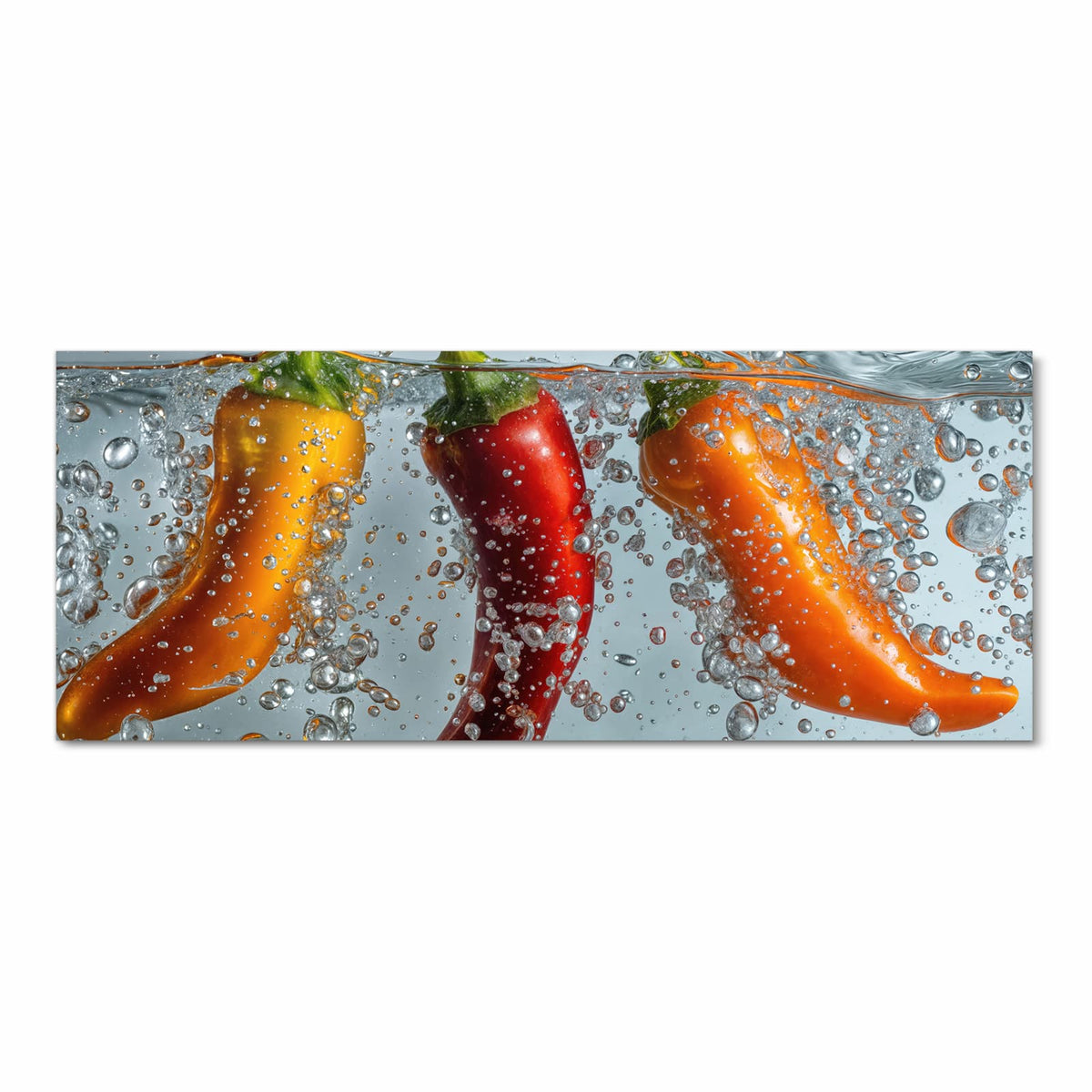Geräuschdämpfender Bodenläufer mit Motiv In Wasser Paprika in Frontansicht