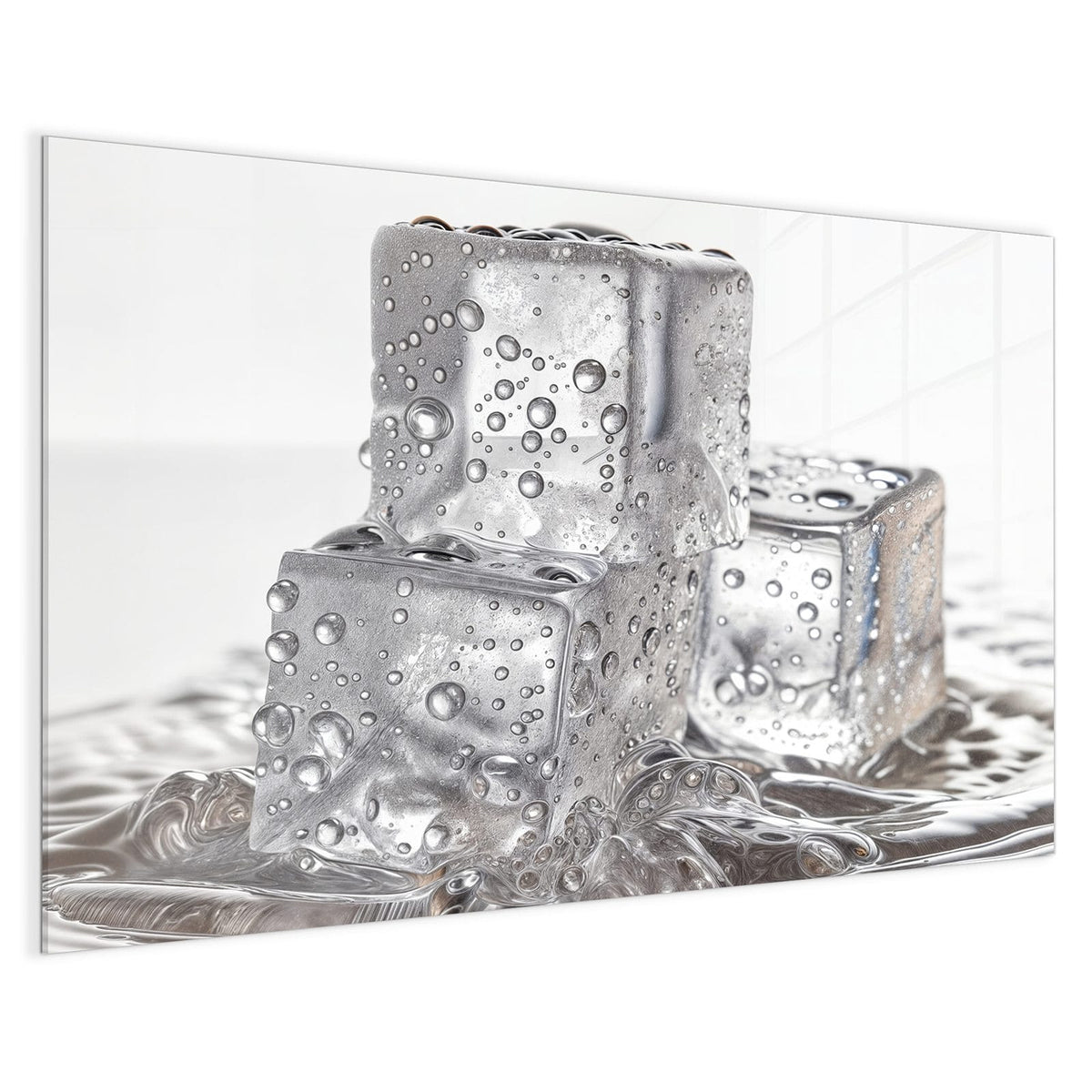 4 mm Glas statt lackiertem Blech – Magnettafel - Drei Eiswürfel
