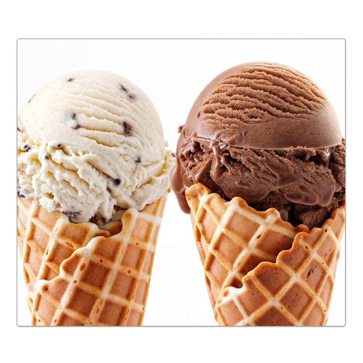 1-teilige Kochfeldabdeckung mit Leckeres Eiscreme Trio-Motiv in der Frontansicht #grösse_1-Teilig (60x52cm)