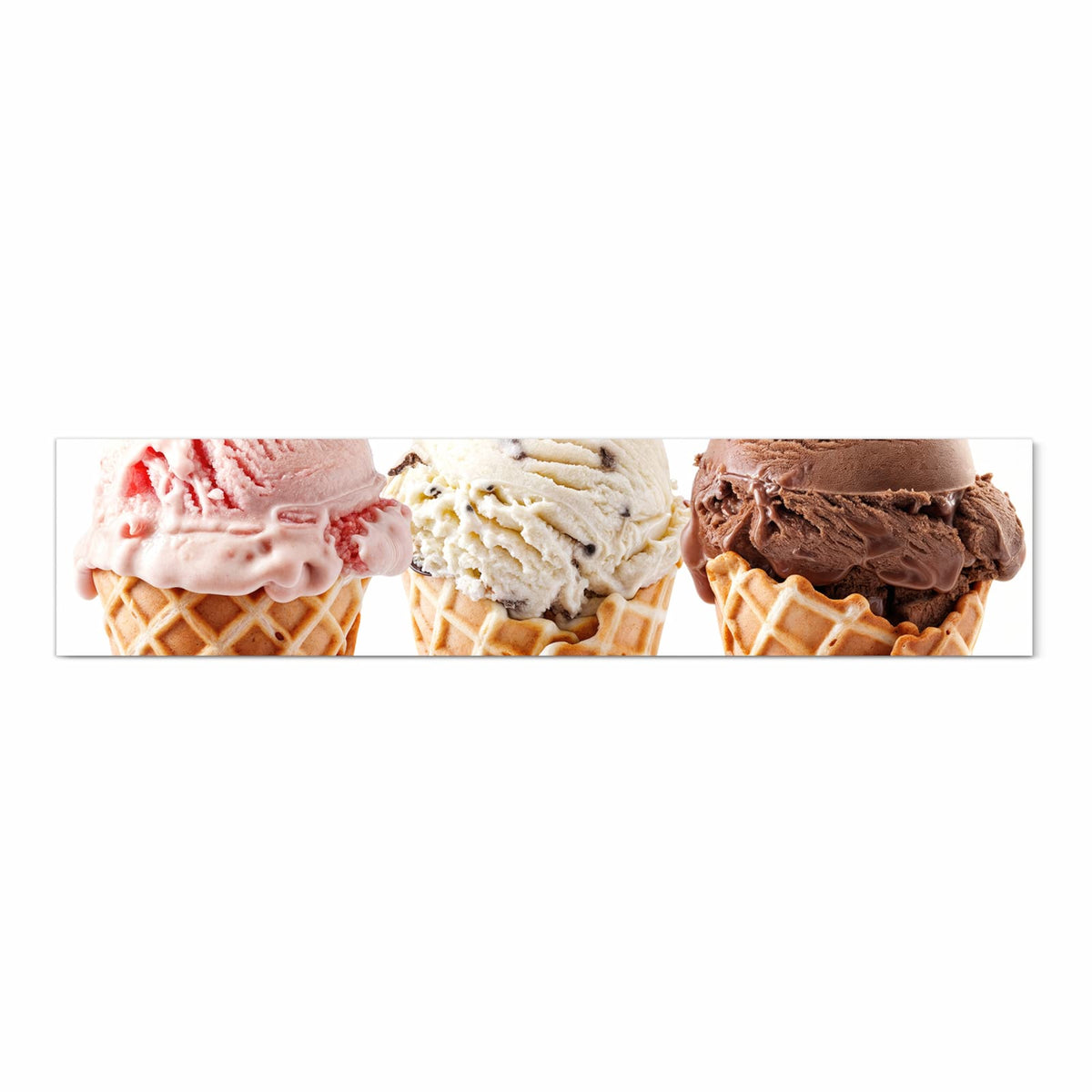 Geräuschdämpfender Läufer für die Küche mit Motiv Leckeres Eiscreme Trio in Frontansicht