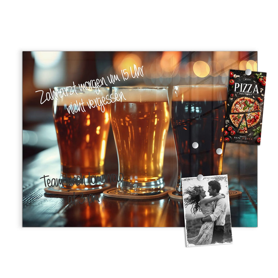 Maße Magnettafel - Drei Biersorten