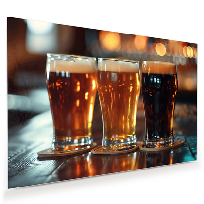 Wandbild mit dem Motiv Drei Biersorten