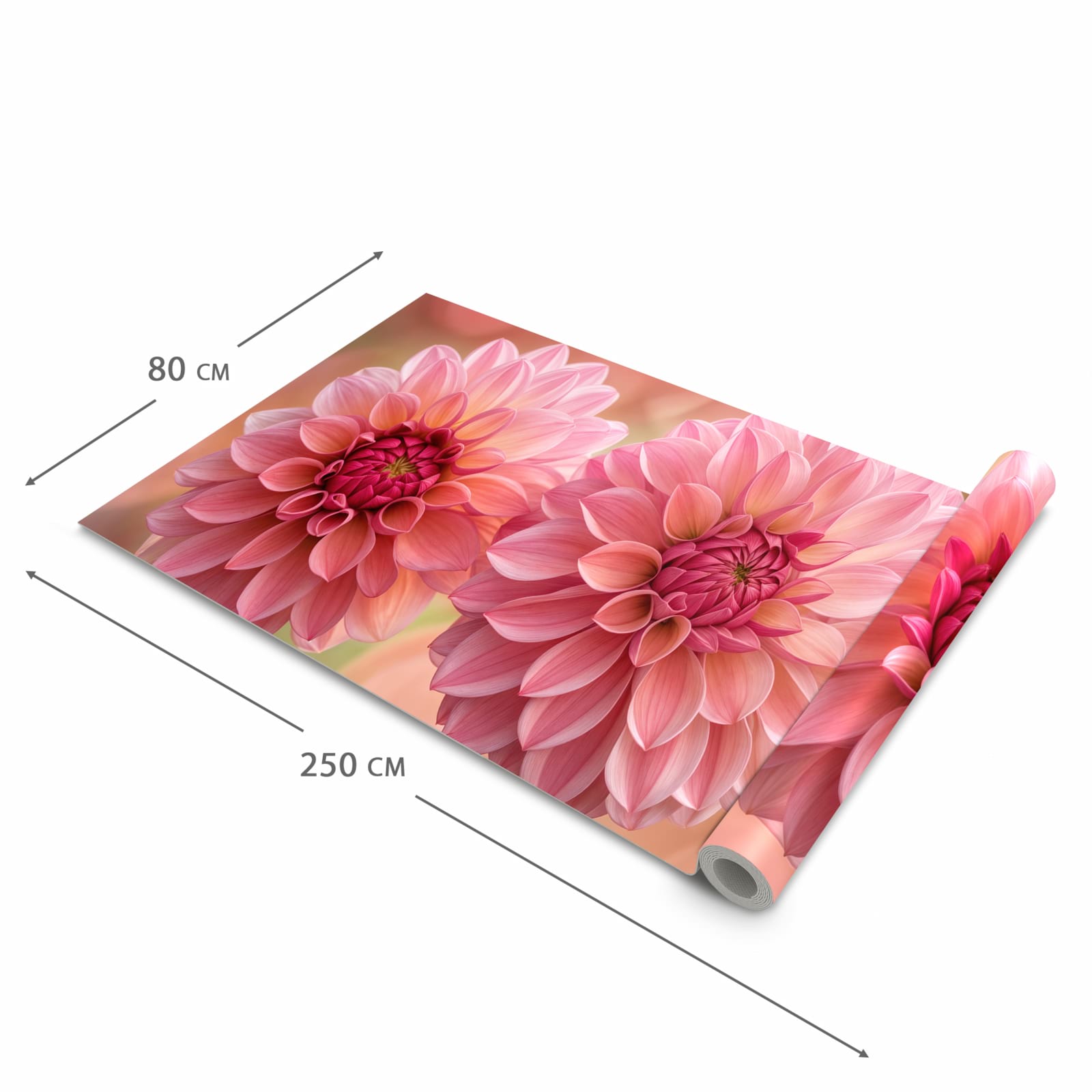 Langlebiger Küchenteppich mit Motiv Drei Blumenblüten in der Grösse 80x300 cm