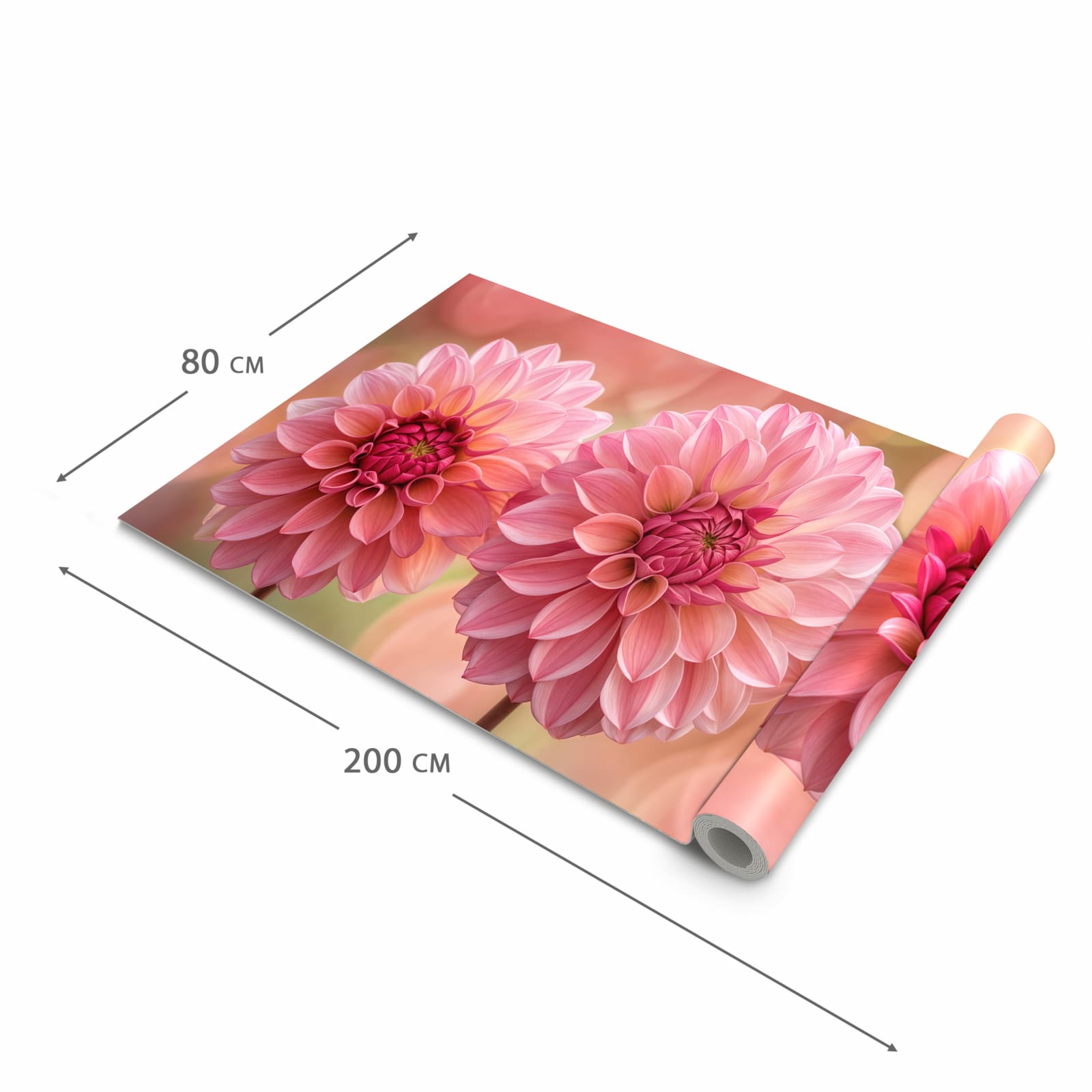 Waschbarer Bodenläufer Teppich mit Motiv Drei Blumenblüten in der Grösse 80x300 cm