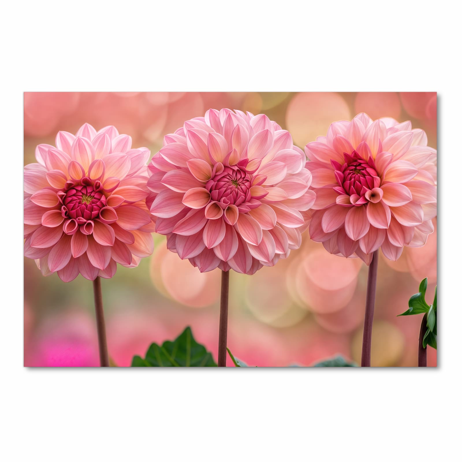 Langlebiger waschbarer Küchenläufer mit Motiv Drei Blumenblüten in Frontansicht