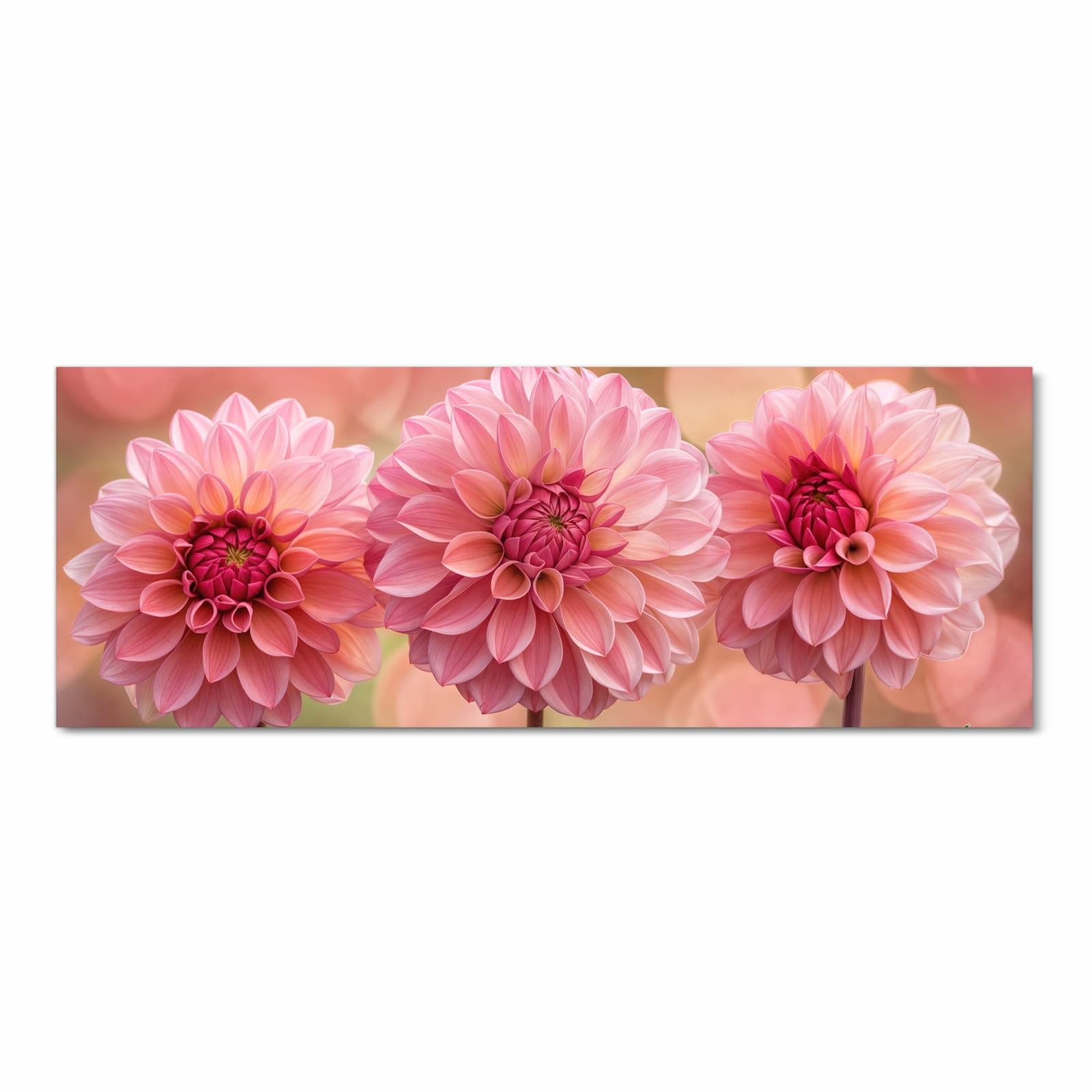 Rutschfester waschbarer Küchenläufer mit Motiv Drei Blumenblüten in Frontansicht