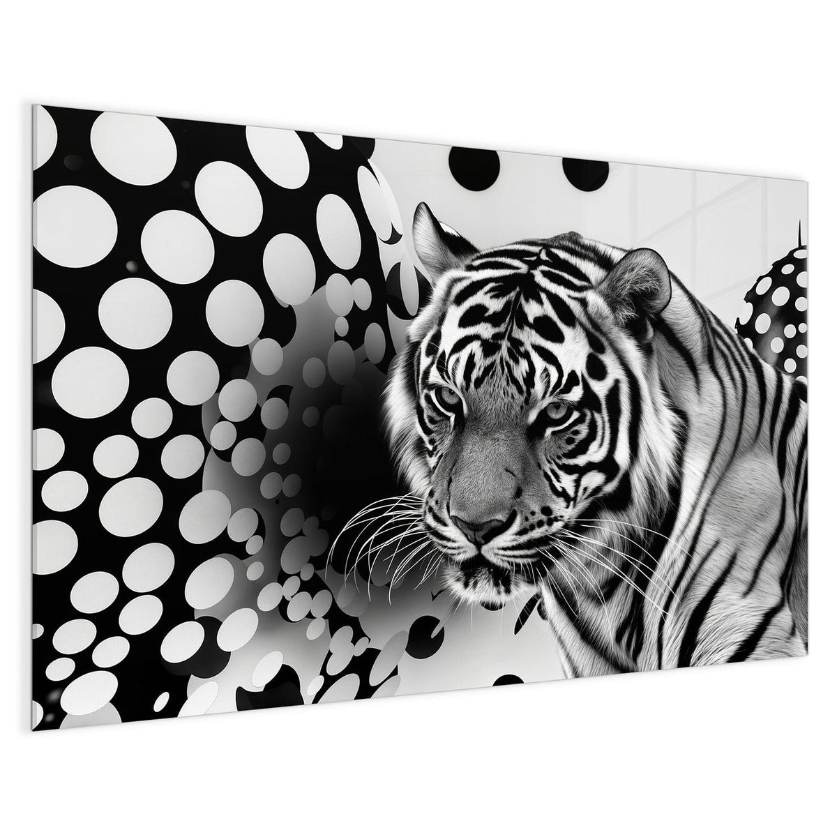 4 mm Glas statt lackiertem Blech – Magnettafel - Tiger und Kreise