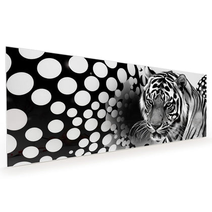 Küchenrückwand mit dem Motiv Tiger und Kreise