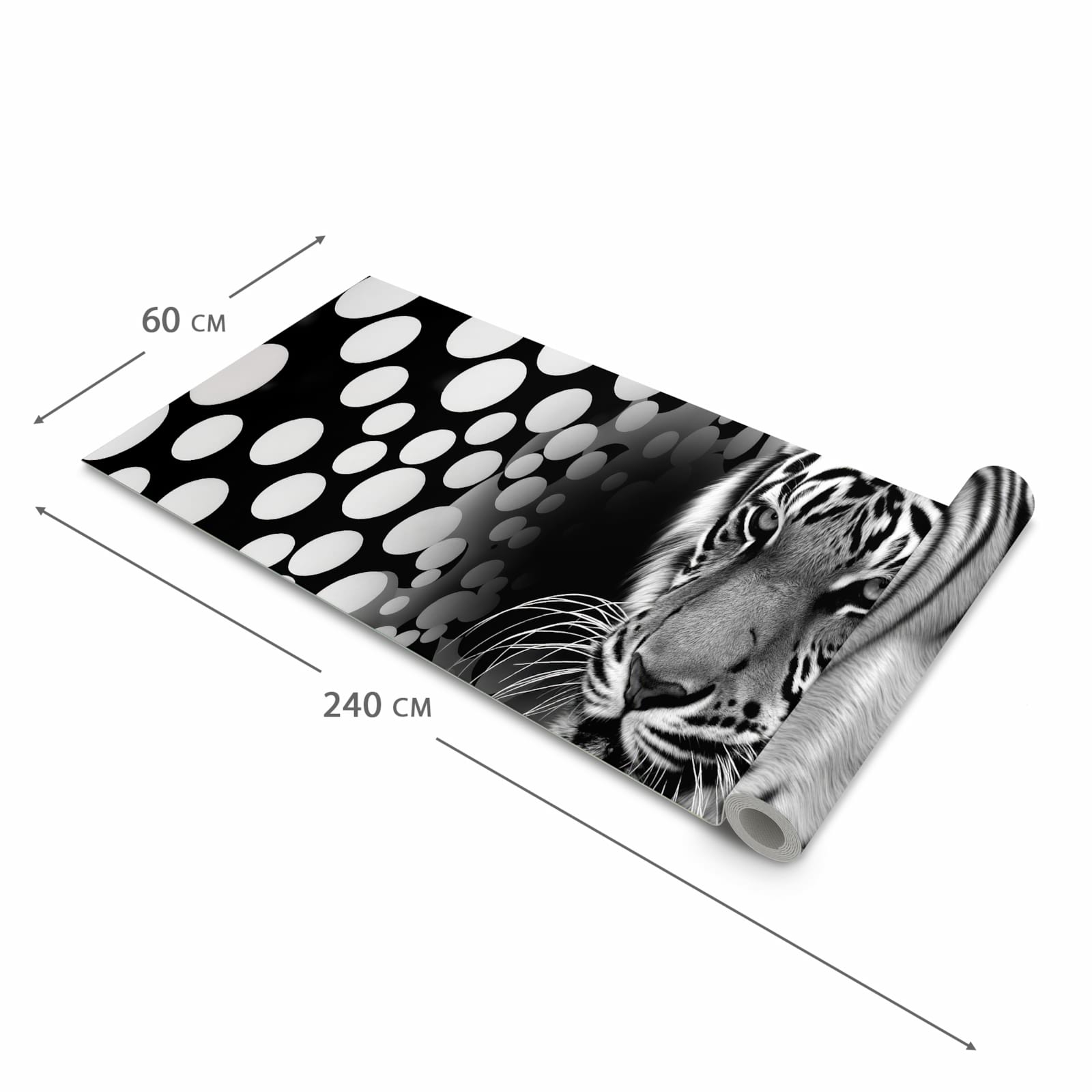 Geräuschdämpfender Küchenvorleger mit Motiv Tigerpunkte in der Größe 80x300 cm