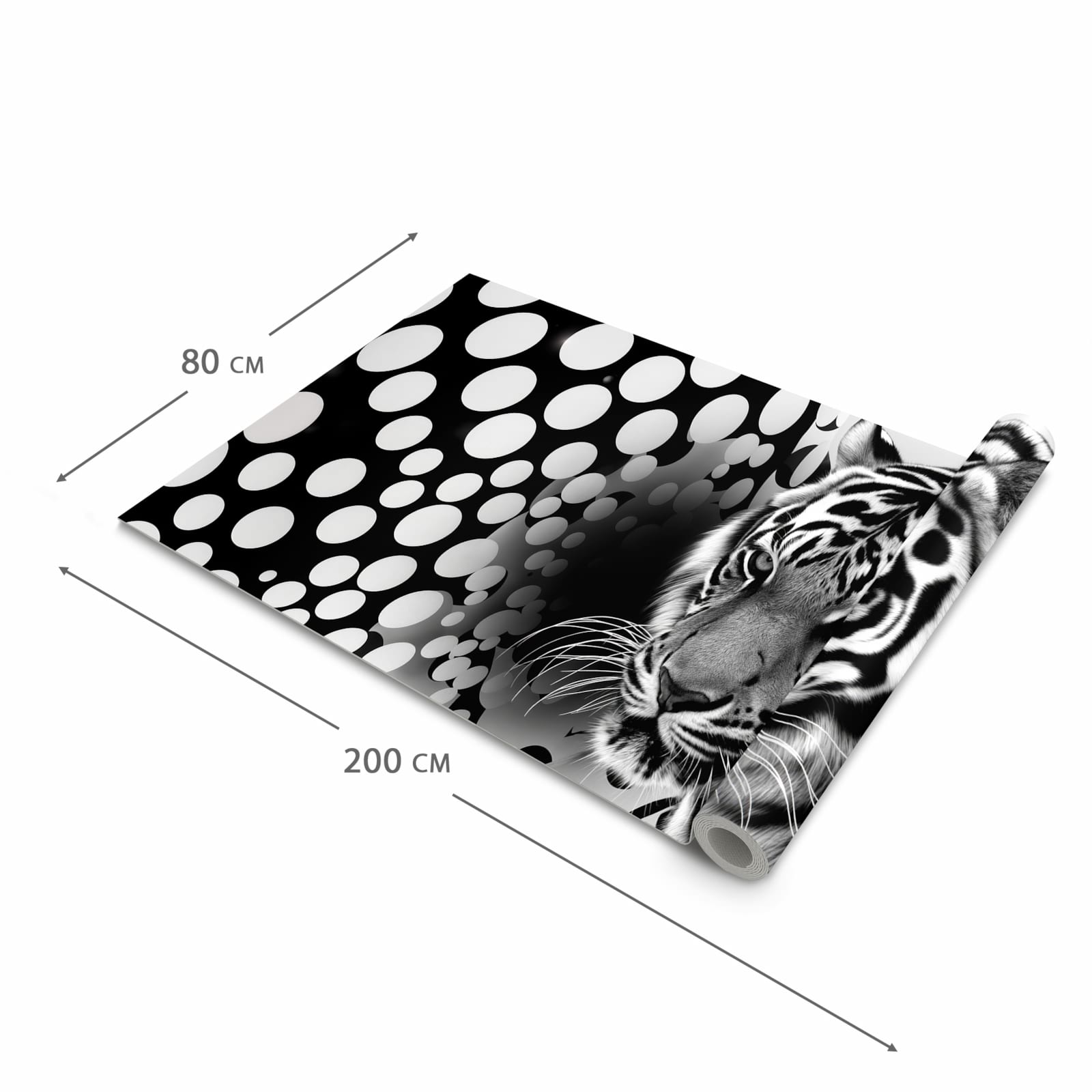 Wasserabweisender Teppichläufer für die Küche mit Motiv Tigerpunkte in der Grösse 80x300 cm