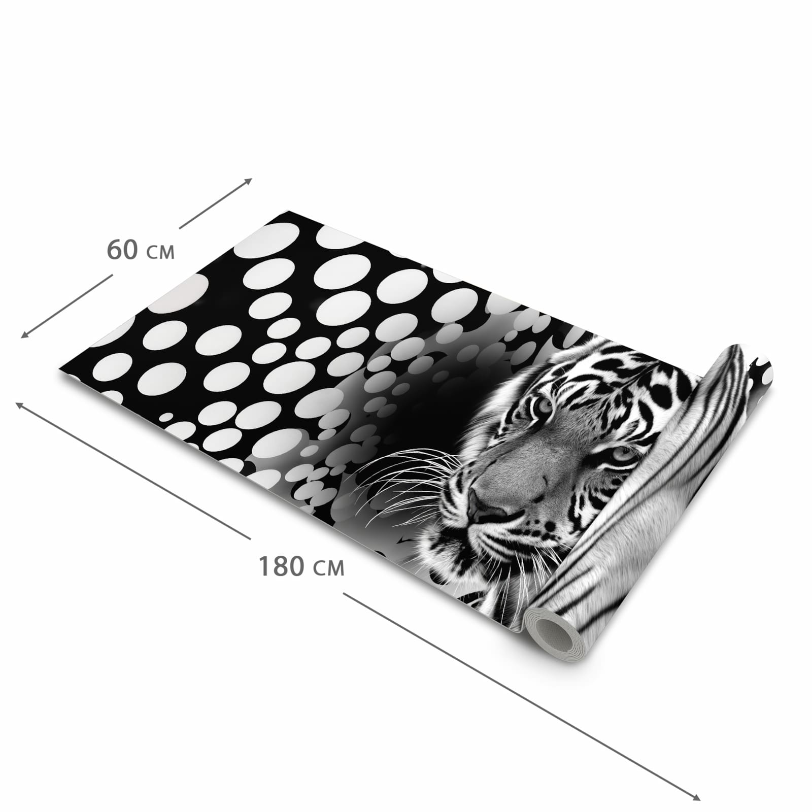 Zeitsparender Küchenläufer mit Motiv Tigerpunkte in der Grösse 80x300 cm