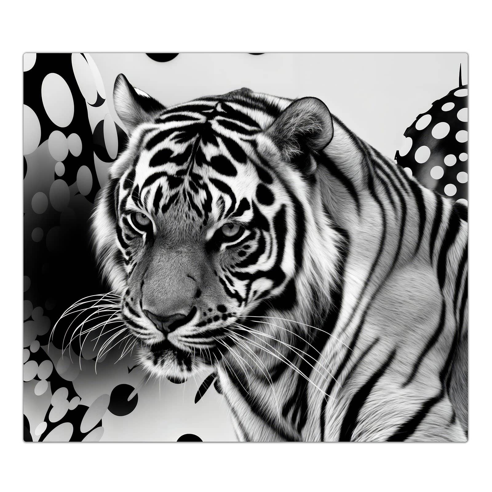 1-teilige Herdabdeckplatte mit Tigerpunkte-Motiv in der Frontansicht #grösse_1-Teilig (60x52cm)