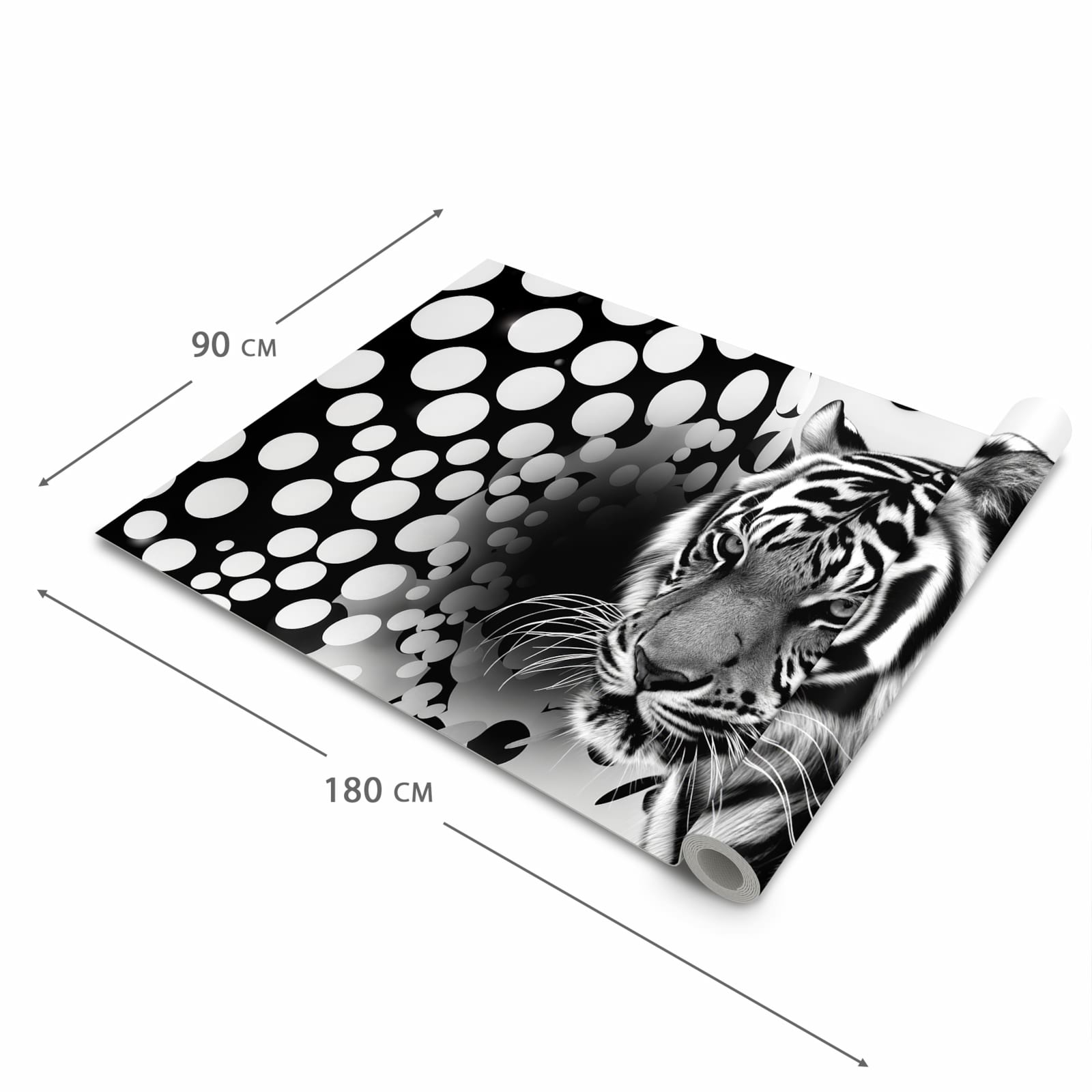 Langlebiger Läufer Eingangsbereich mit Motiv Tigerpunkte in der Größe 80x300 cm
