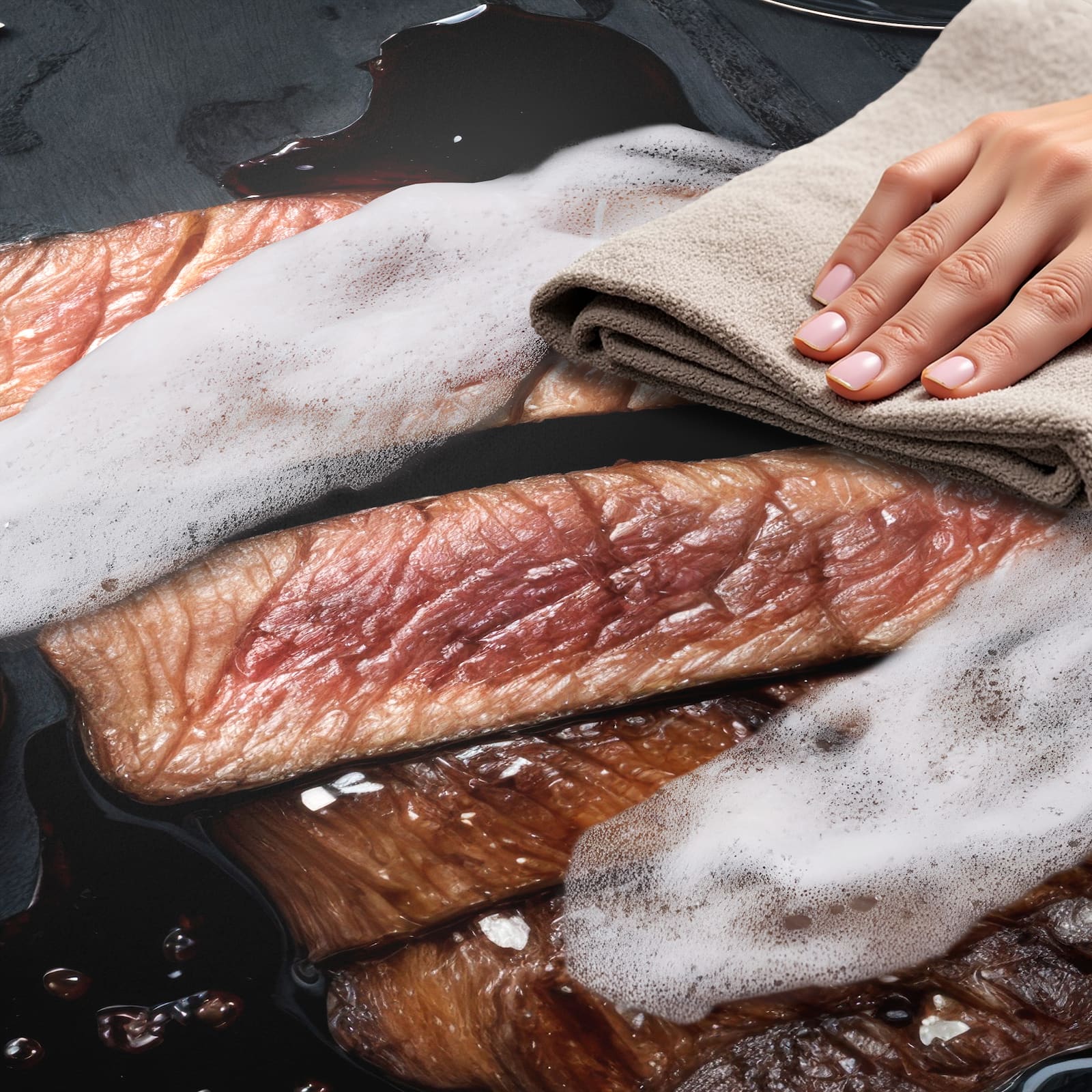 Küchenläufer - Steak und Rotwein