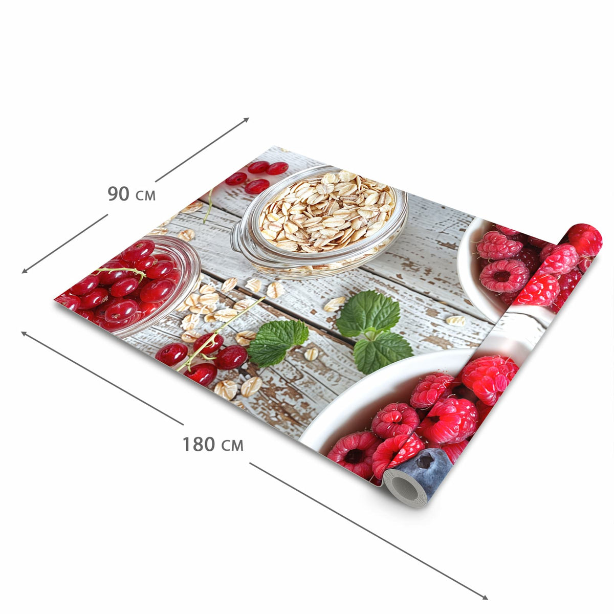Waschbarer rutschfester Küchenläufer mit Motiv Himmlische Beeren in der Grösse 60x120 cm