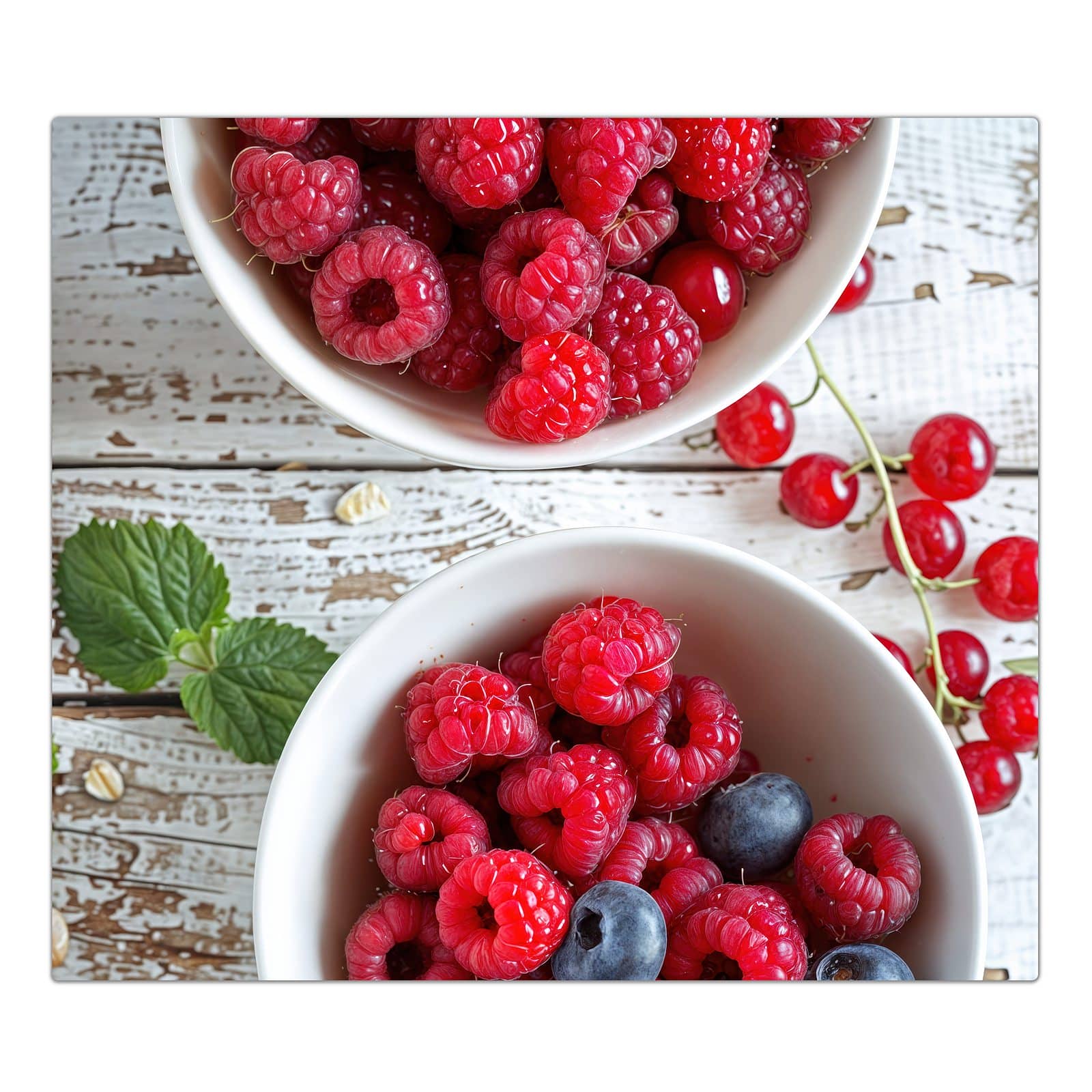 1-teilige Herdabdeckplatte aus Glas mit Himmlische Beeren-Motiv in der Frontansicht #grösse_1-Teilig (60x52cm)