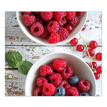 Herdabdeckplatte mit dem Motiv Beeren und Haferflocken