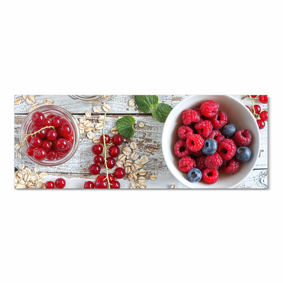 Zeitsparender waschbarer Küchenteppich mit Motiv Himmlische Beeren in Frontansicht