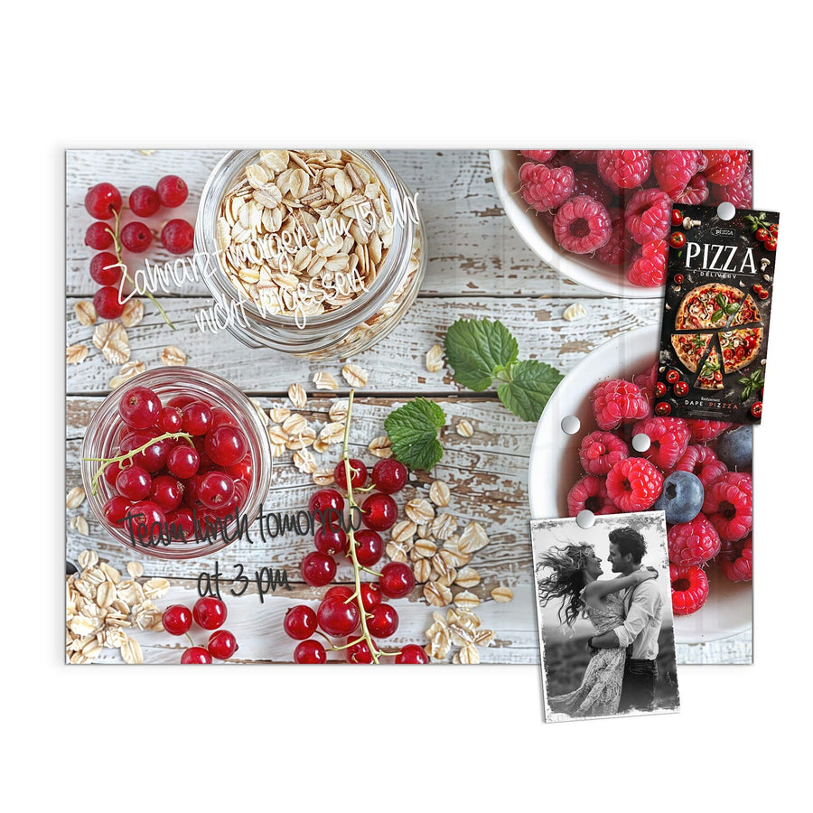 Maße Magnettafel - Beeren und Haferflocken