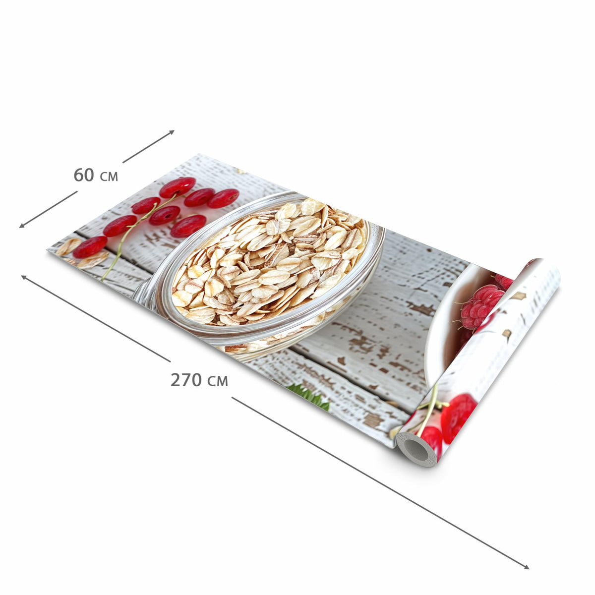 Pflegeleichter rutschfester Küchenteppich mit Motiv Himmlische Beeren in der Grösse 60x120 cm