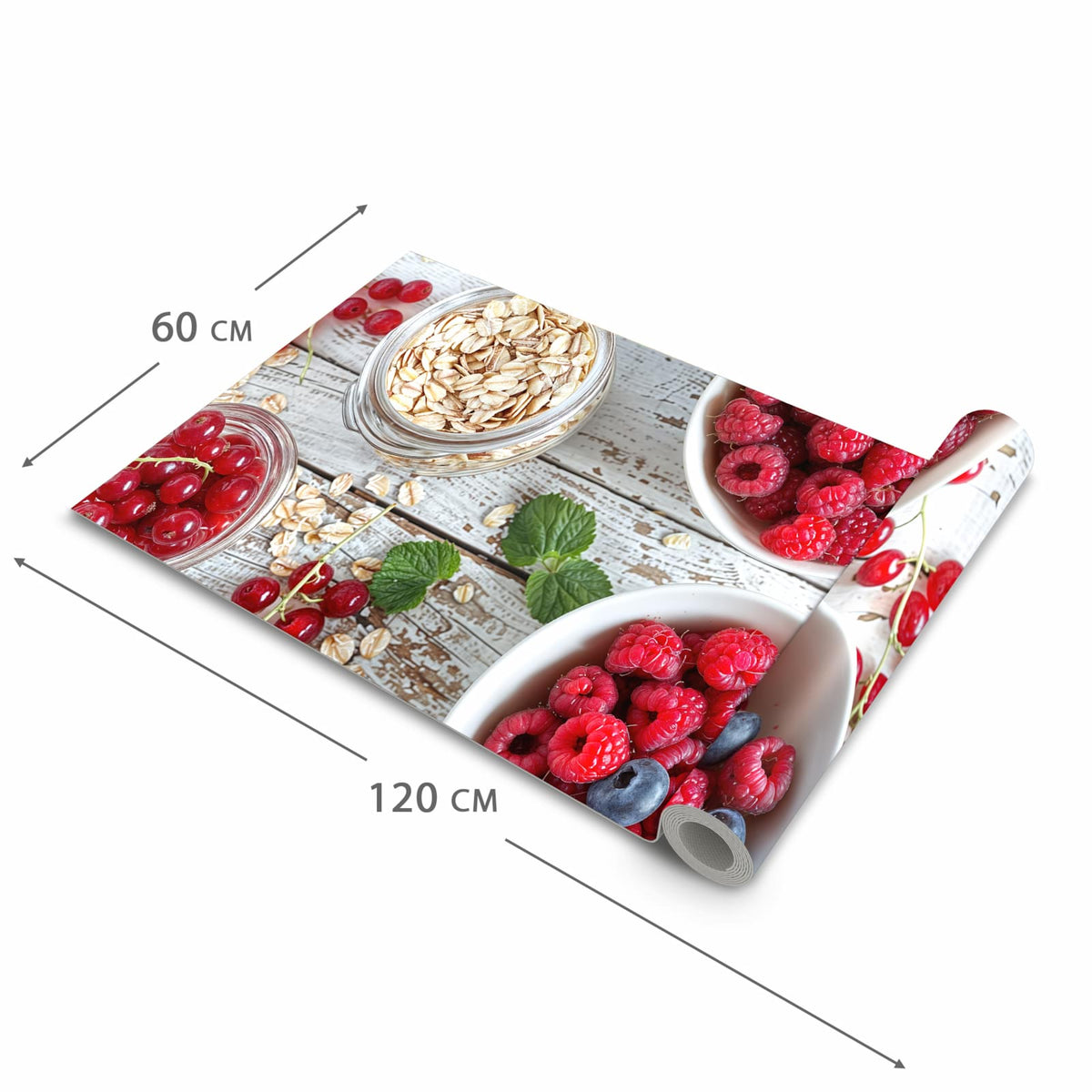 Schmutzabweisender Küchenteppich mit Motiv Himmlische Beeren in der Grösse 60x120 cm