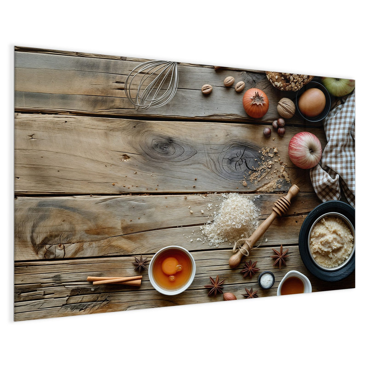 4 mm Glas statt lackiertem Blech – Magnettafel - Backzutaten im Herbst