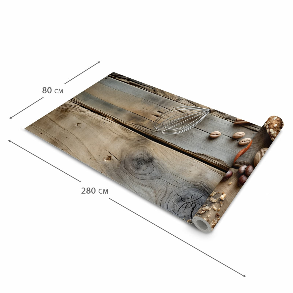 Hygienischer Bodenläufer Teppich mit Motiv Herbstbackzubehör in der Grösse 90x240 cm