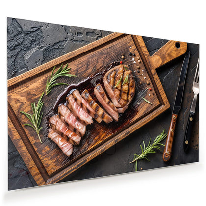 Wandbild mit dem Motiv Steak in Scheiben