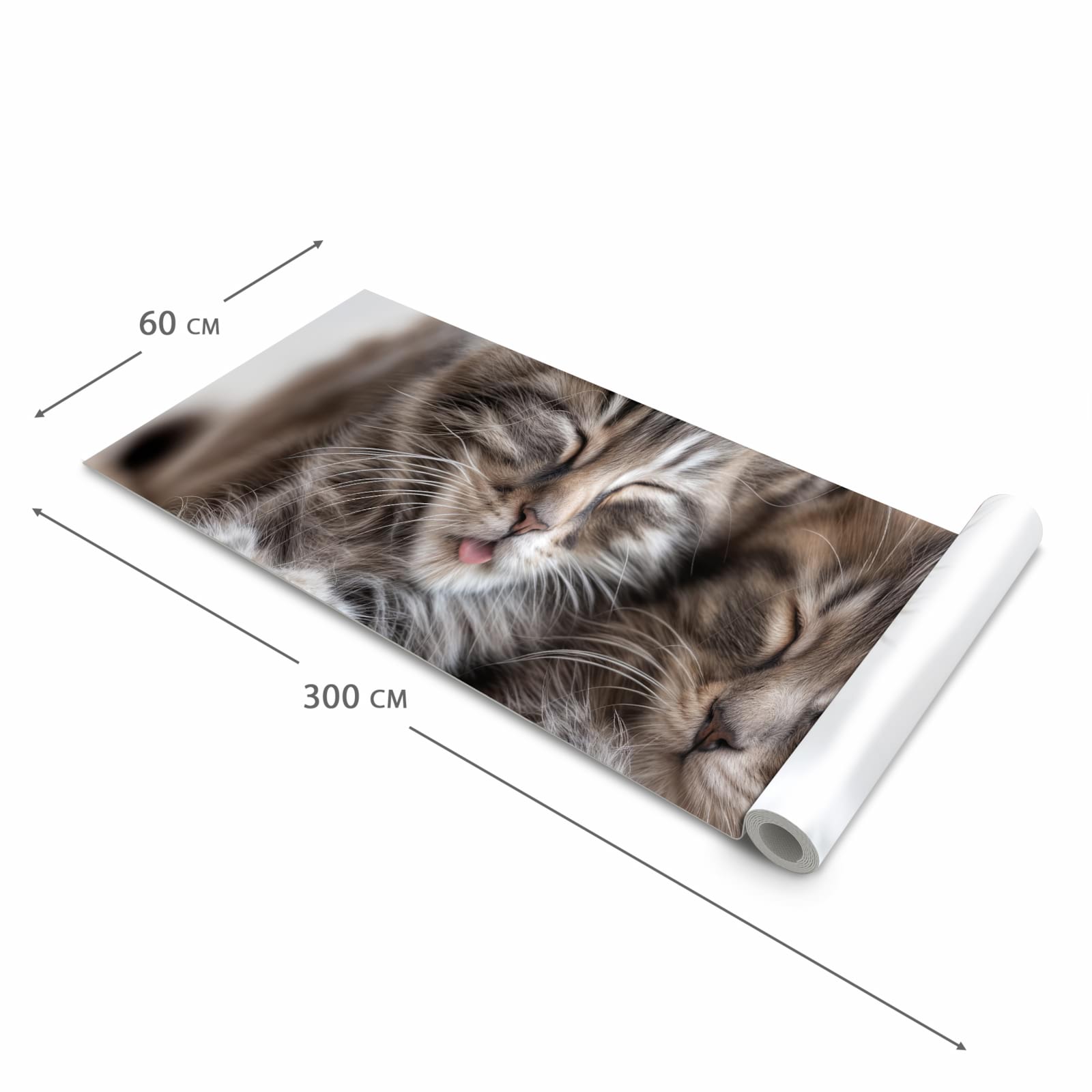 Geräuschdämpfender Küchenläufer mit Motiv Schlafende Kätzchen in der Grösse 90x180 cm