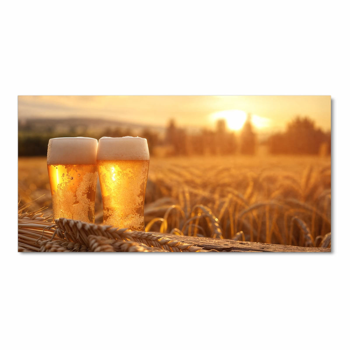 Geruchsneutraler Küchenläufer mit Motiv Sonnenuntergangsbecher in Frontansicht