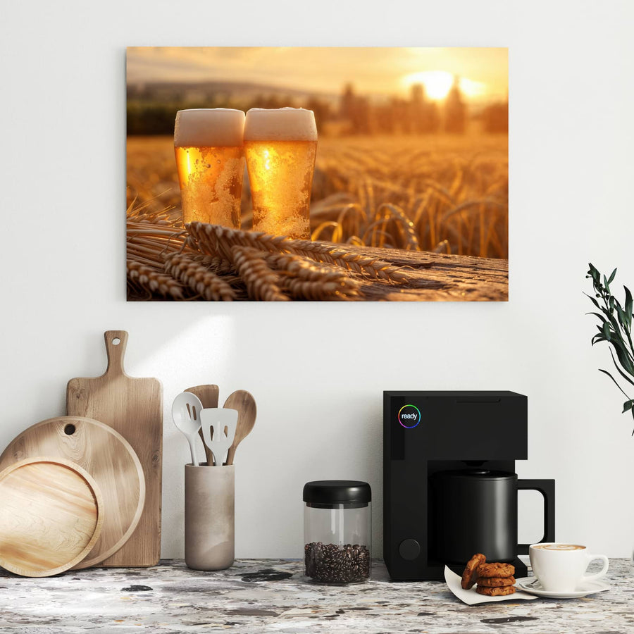 Maße Metall Magnettafel - Biergläser im Kornfeld