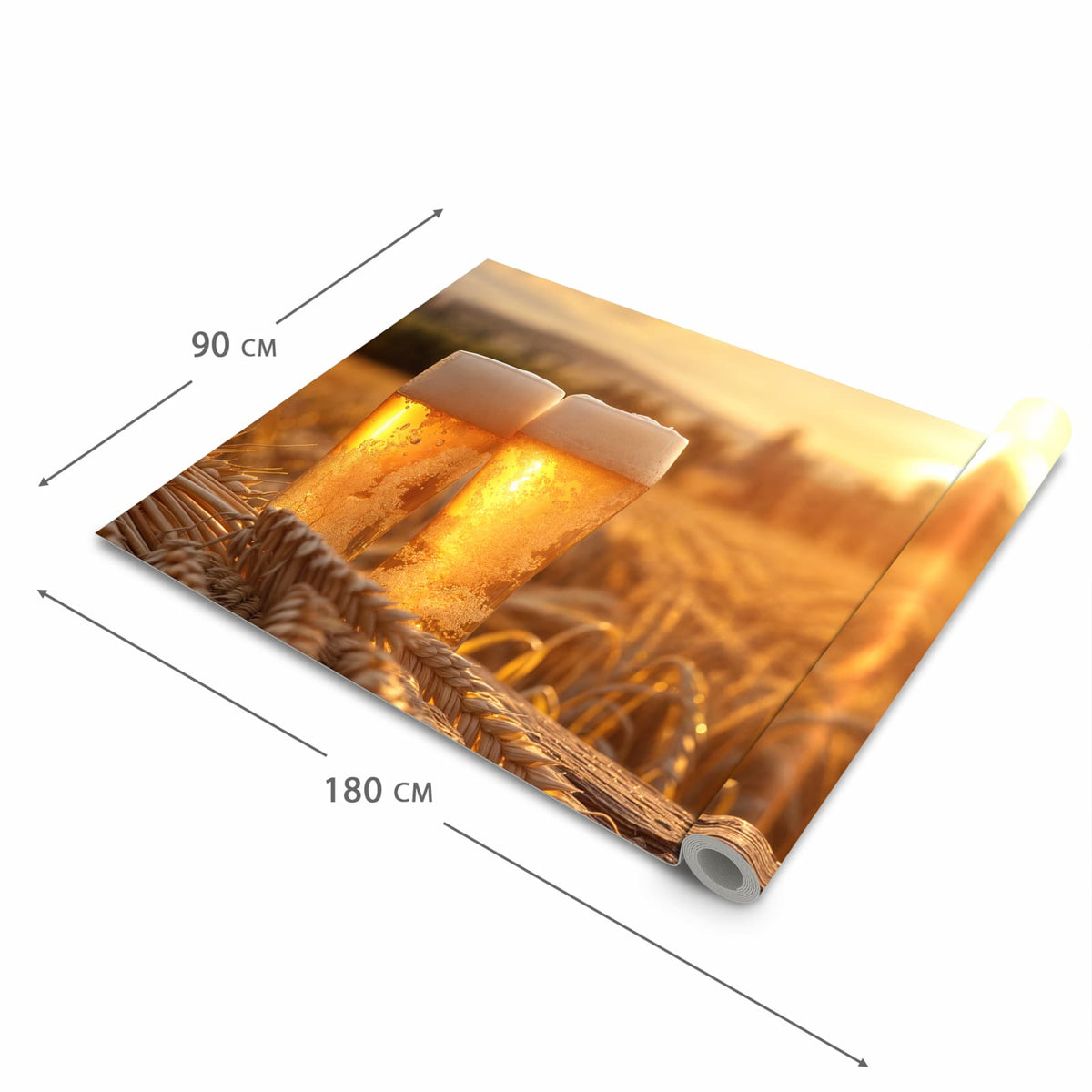 Bodenschonender rutschfester Küchenteppich mit Motiv Sonnenuntergangsbecher in der Grösse 80x300 cm