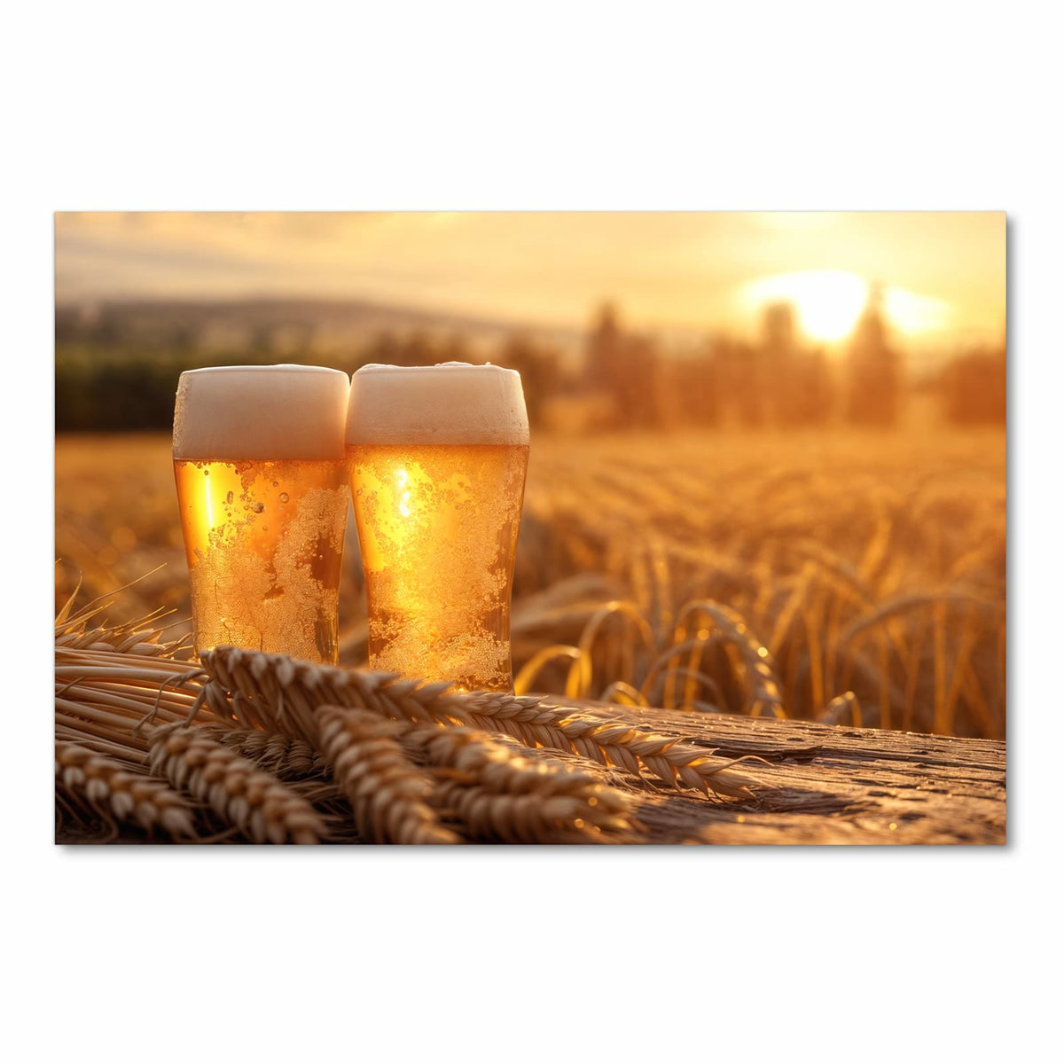 Pflegeleichter Küchenläufer mit Motiv Sonnenuntergangsbecher in Frontansicht