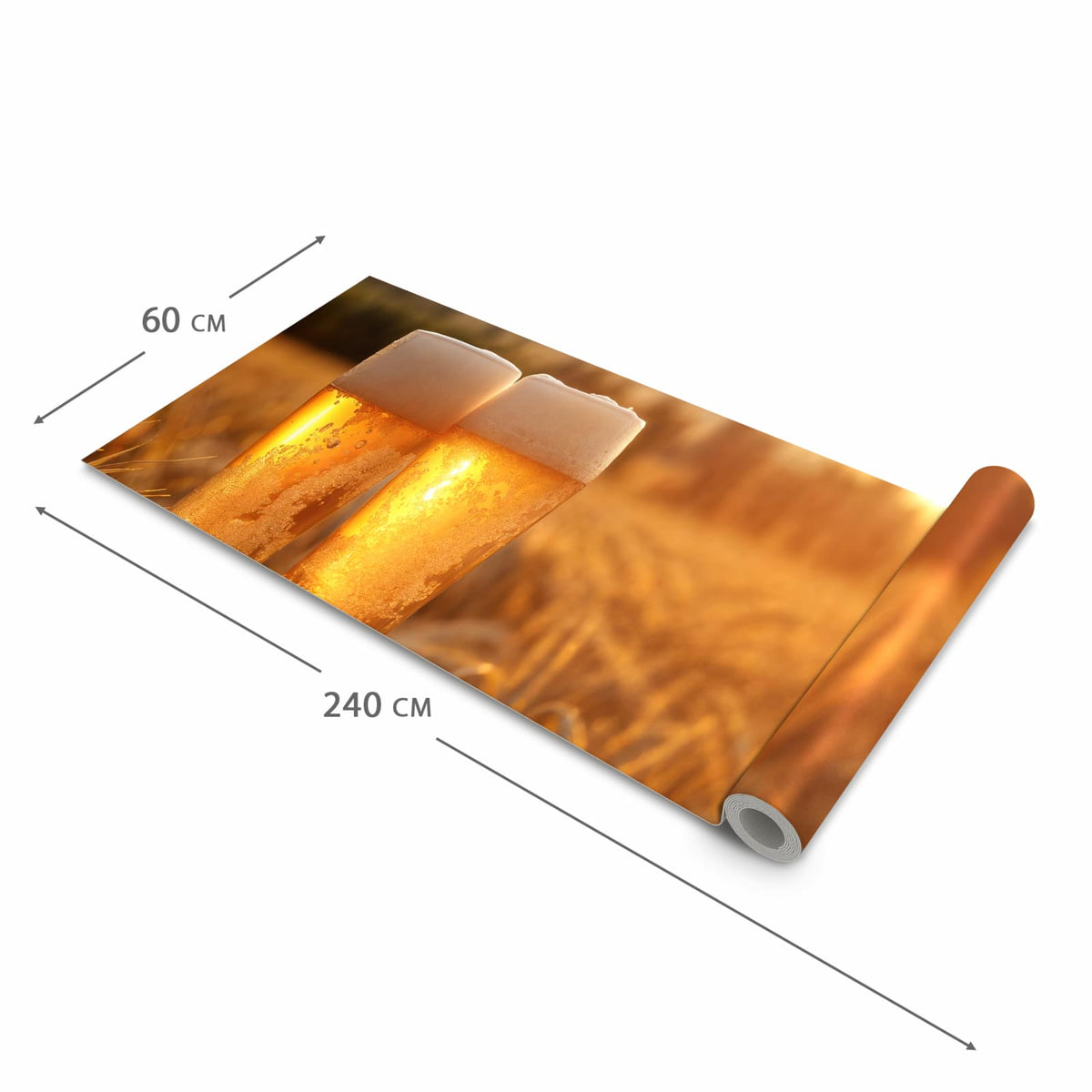Waschbarer Teppich fürs Esszimmer mit Motiv Sonnenuntergangsbecher in der Größe 80x300 cm