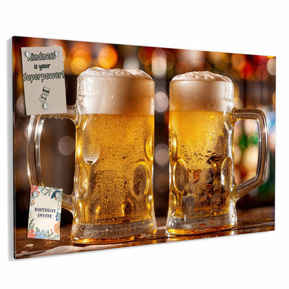 Metall Magnettafel mit dem Motiv Zwei Bierkrüge