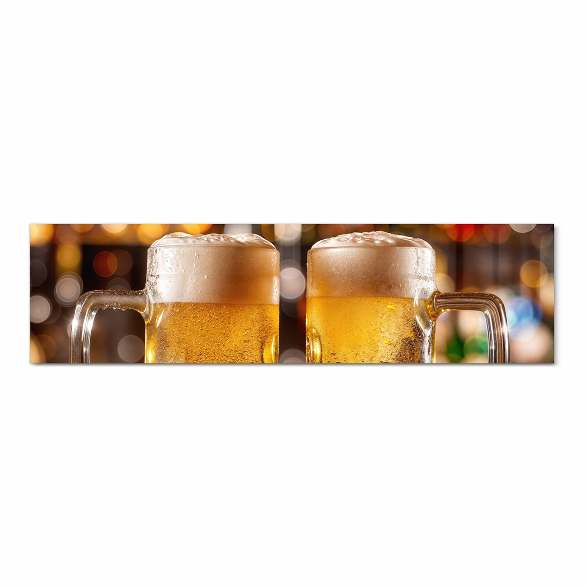 Fleckenresistenter Küchenteppich mit Motiv Zwei Bierkrüge in Frontansicht für die Küche