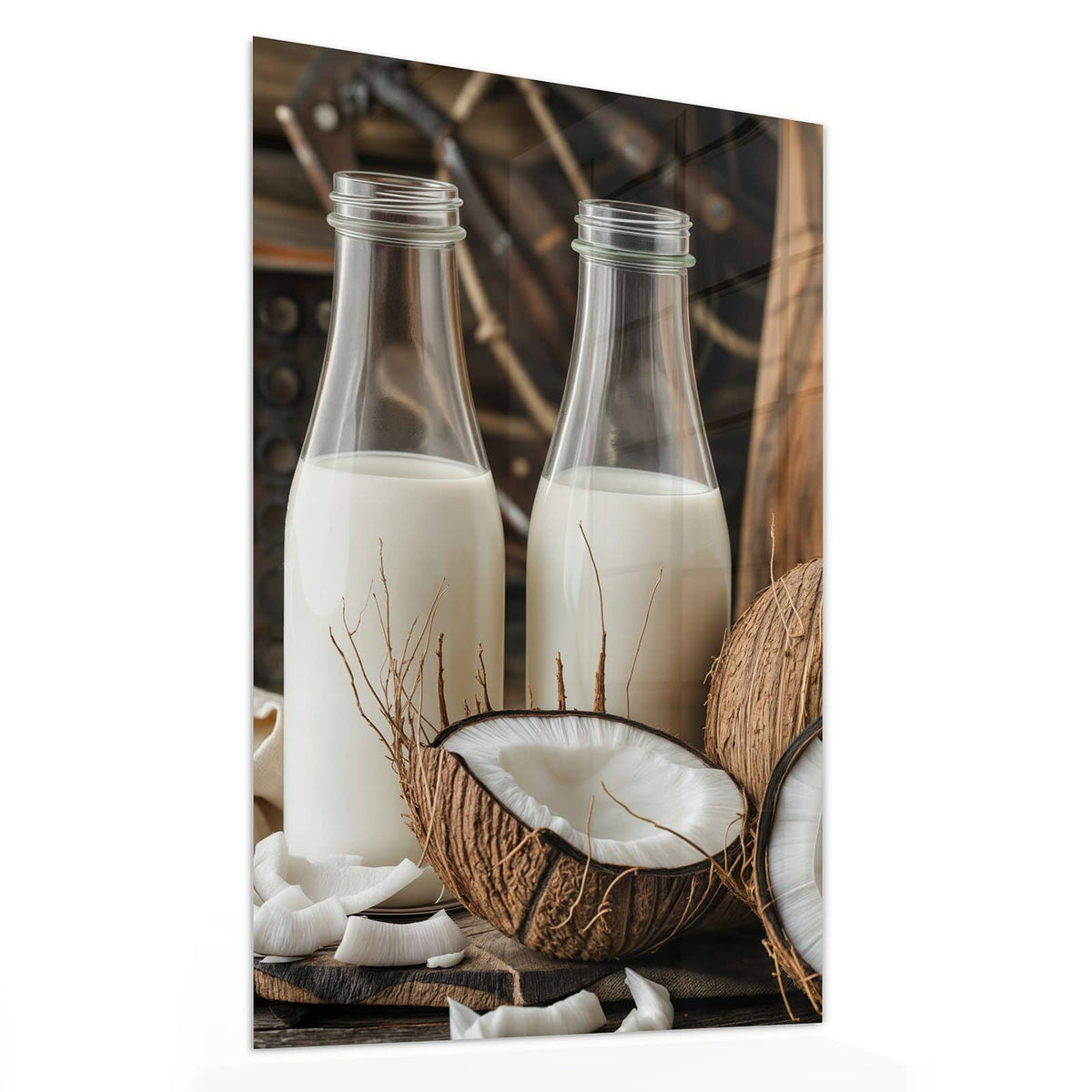 11 Größen – von 30 × 60 bis 60 × 150 cm – Wandbild - Kokosmilch - Hochformat