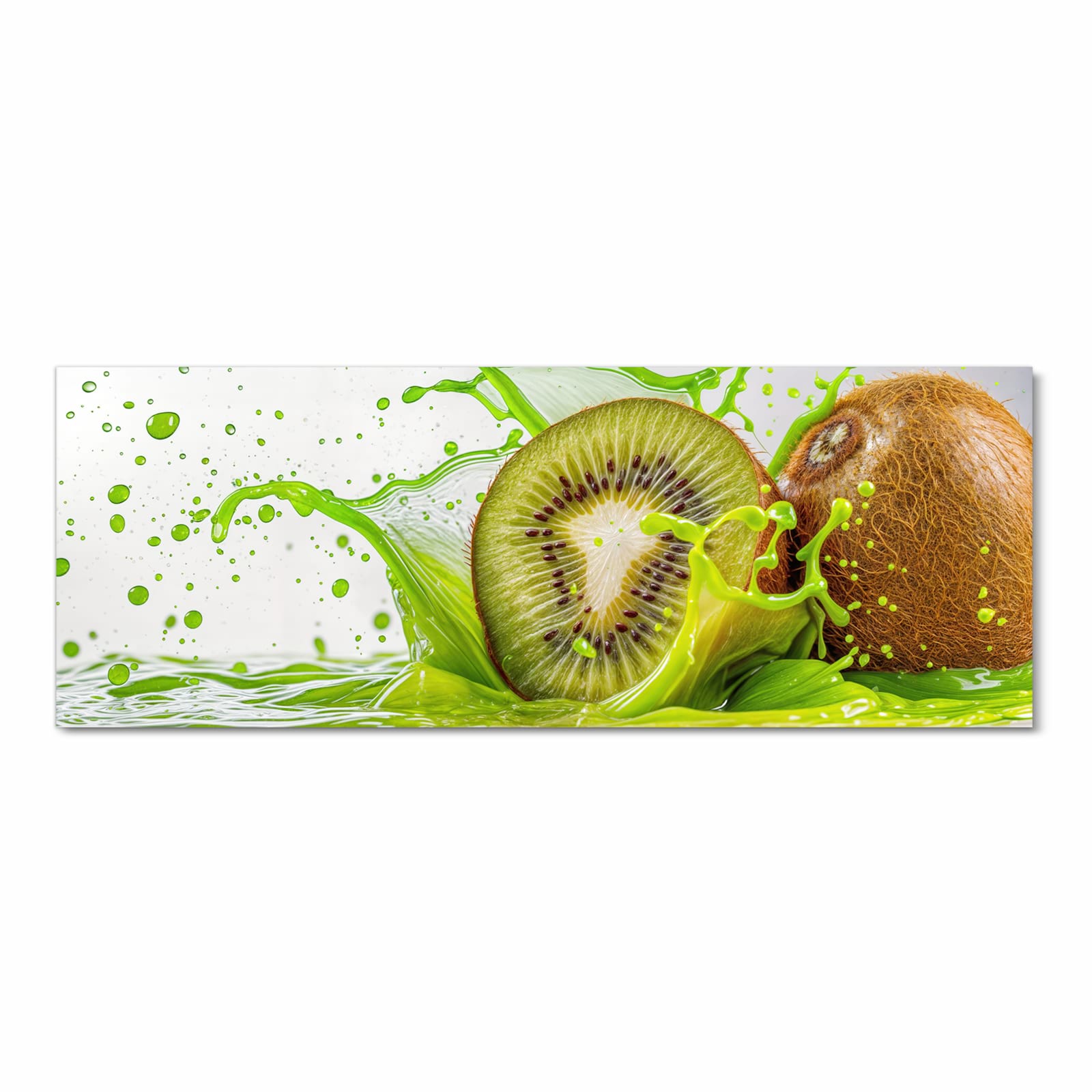 Rutschfester Küchenläufer mit Motiv Kiwi Spritzer in Frontansicht für sicheren Stand