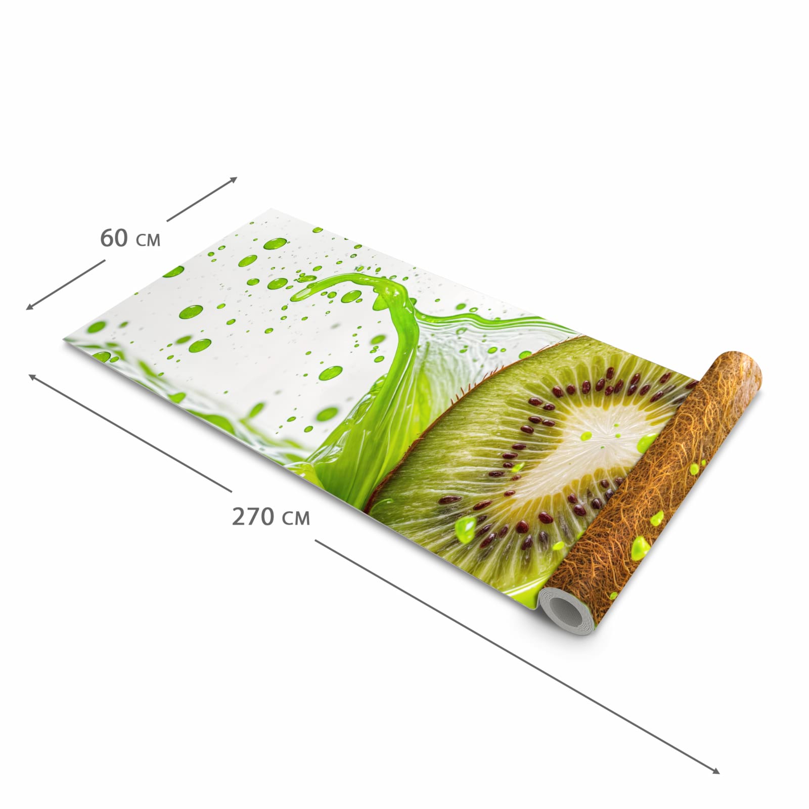 Komfortabler Küchenläufer mit Motiv Kiwi Spritzer in der Grösse 80x280 cm