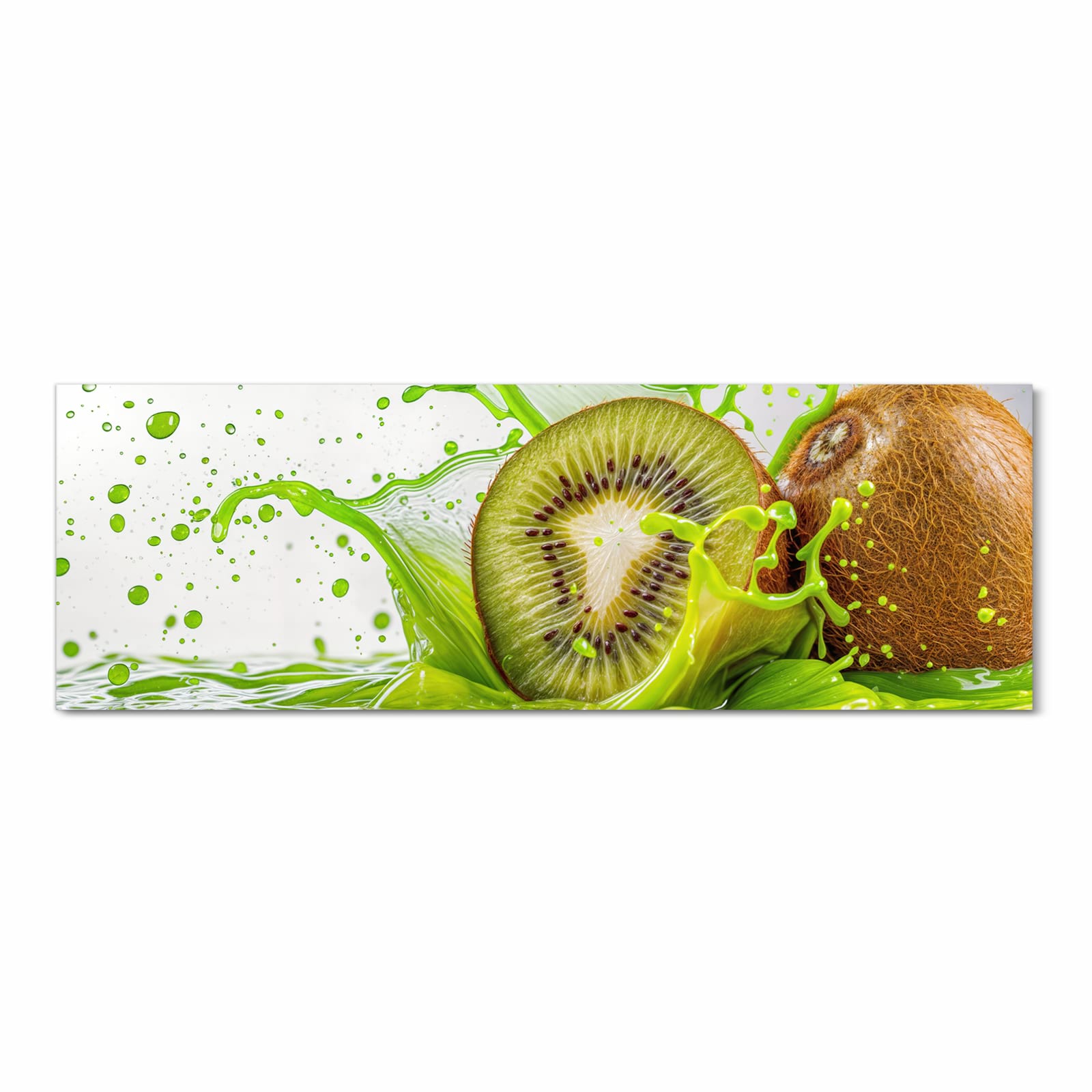 Wasserabweisender Küchenteppich mit Motiv Kiwi Spritzer in Frontansicht
