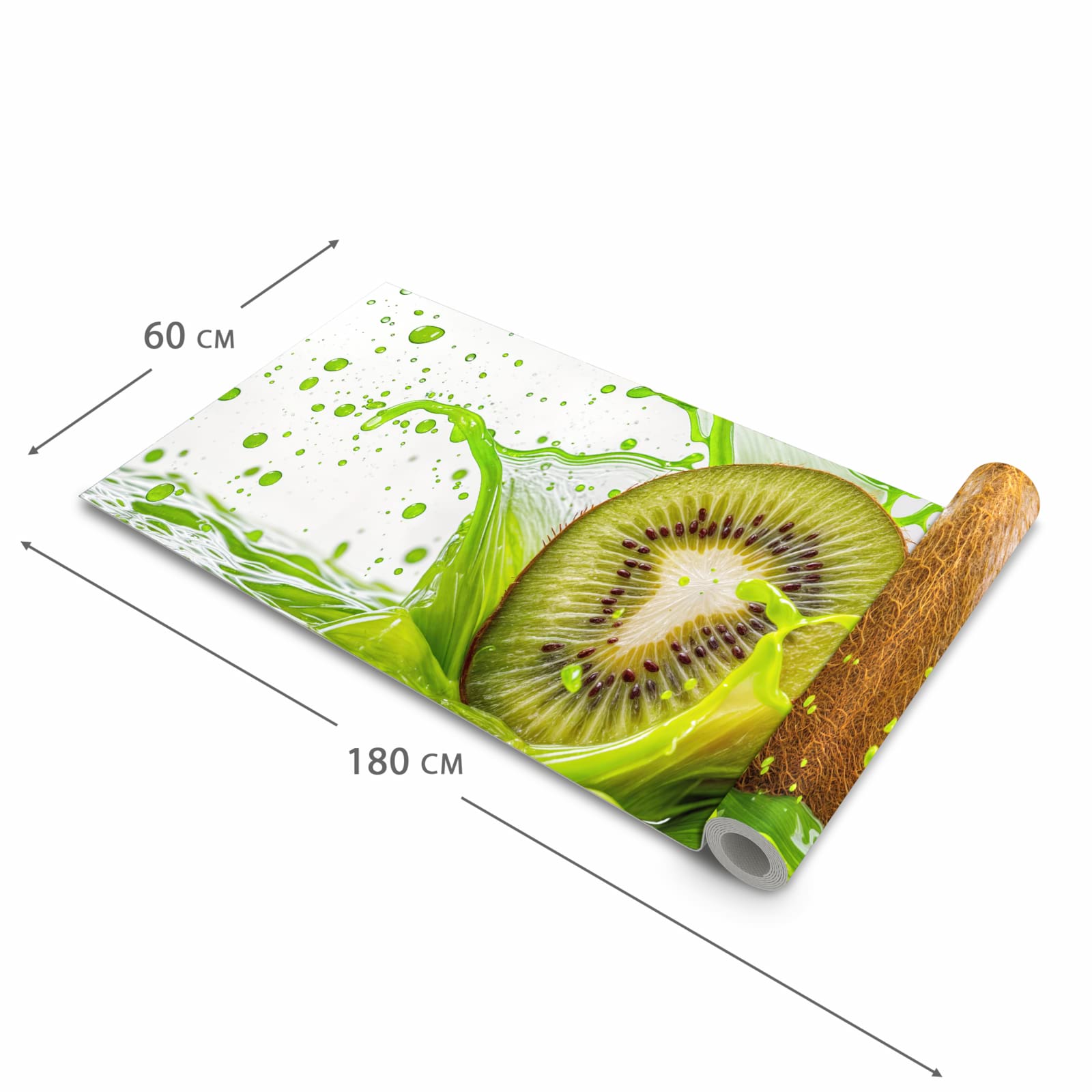 Abriebfester Küchenteppich mit Motiv Kiwi Spritzer in der Grösse 80x280 cm